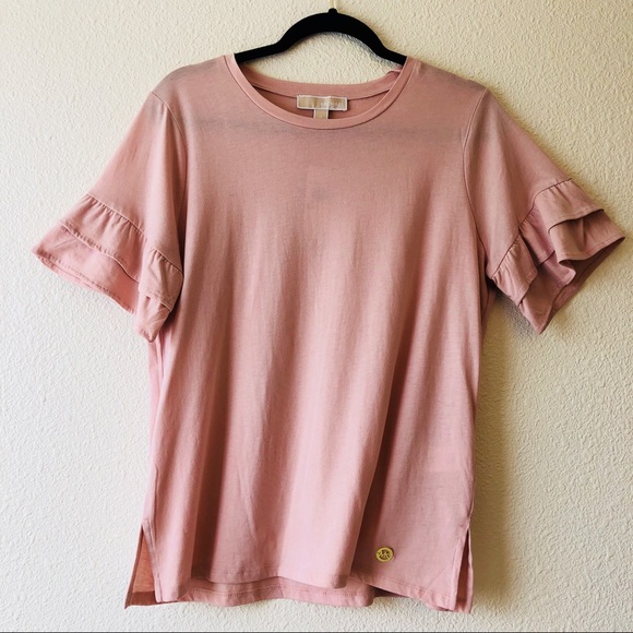 MICHAEL Michael Kors Layered Sleeve Mauve Top - Picture 1 of 4